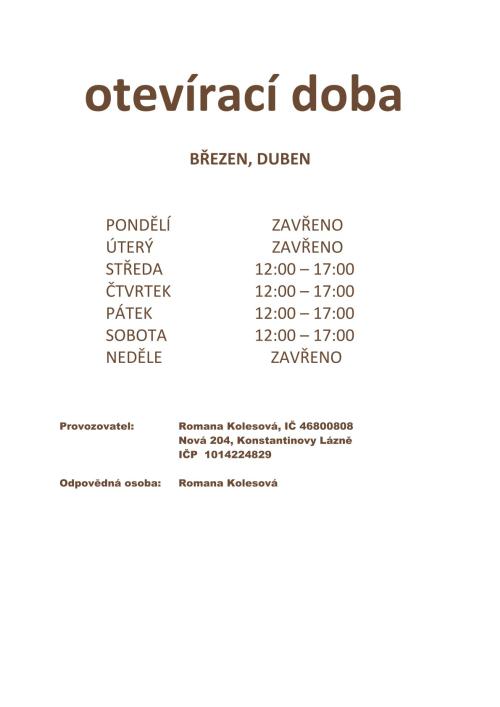 otevírací doba otevírací doba
